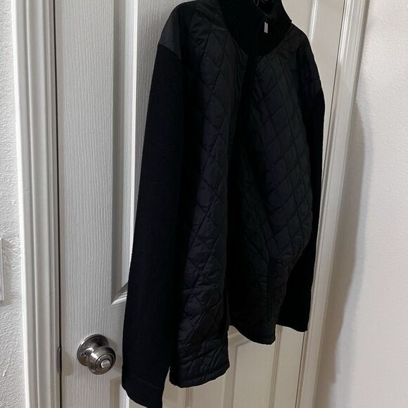 Codice Black Quilted Sweater Jacket Full Zip Men's Size 56 - Picture 7 of 11